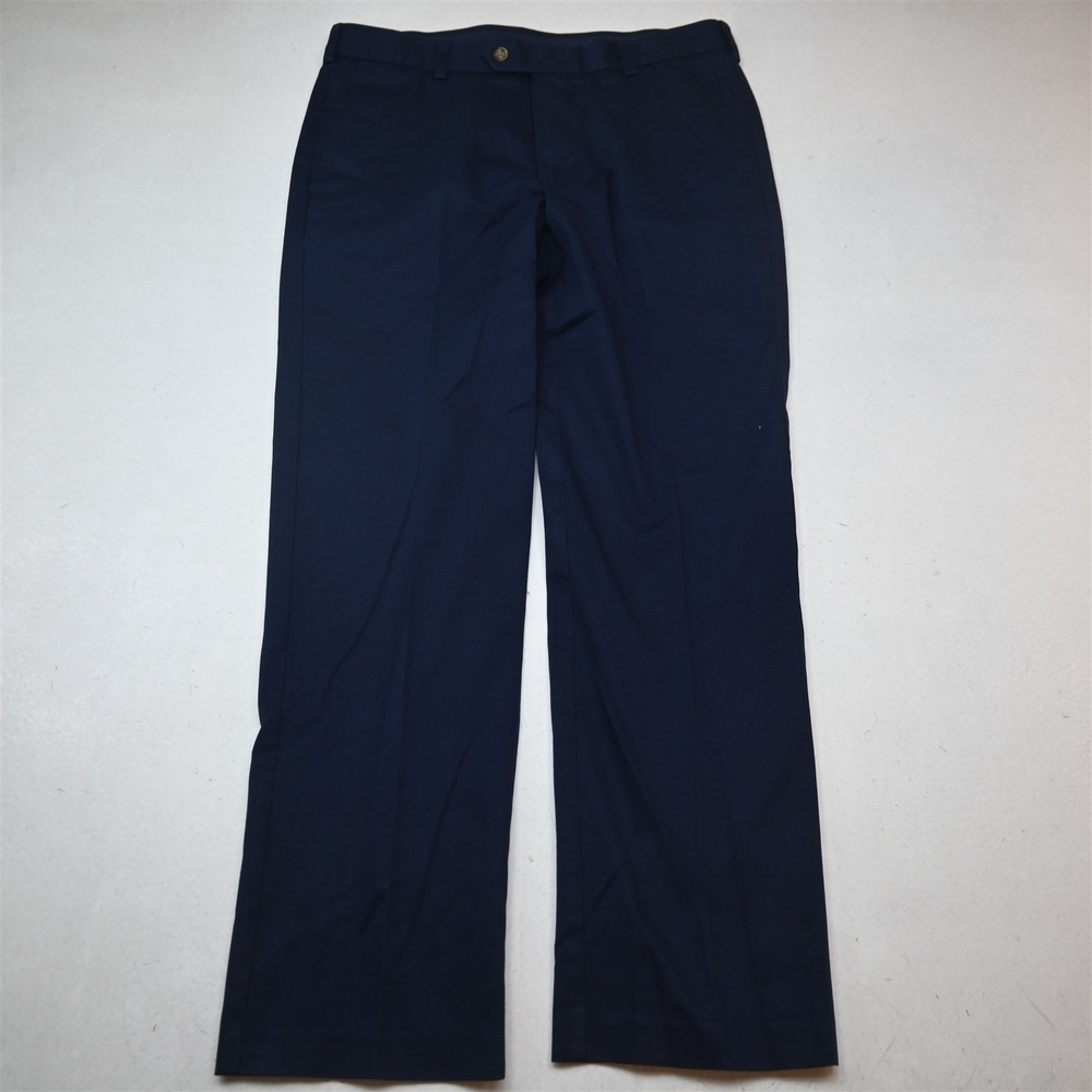 Roundtree Yorke 33x32 Blue Travel Smart Core Comfort Dress Mens Pants